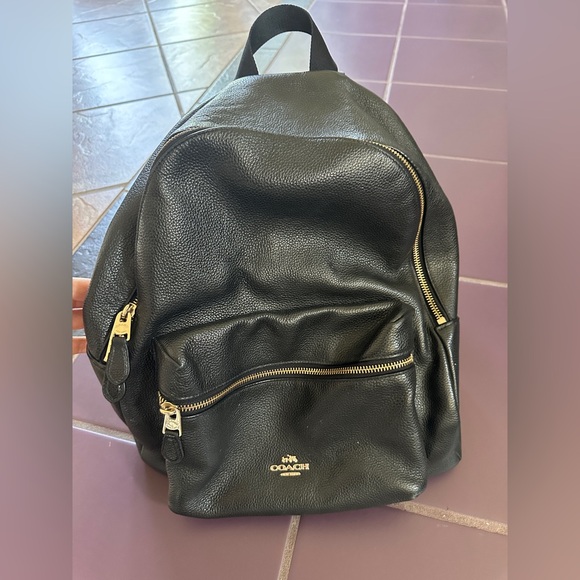Coach Black Backpack with Gold Hardware - Picture 1 of 5